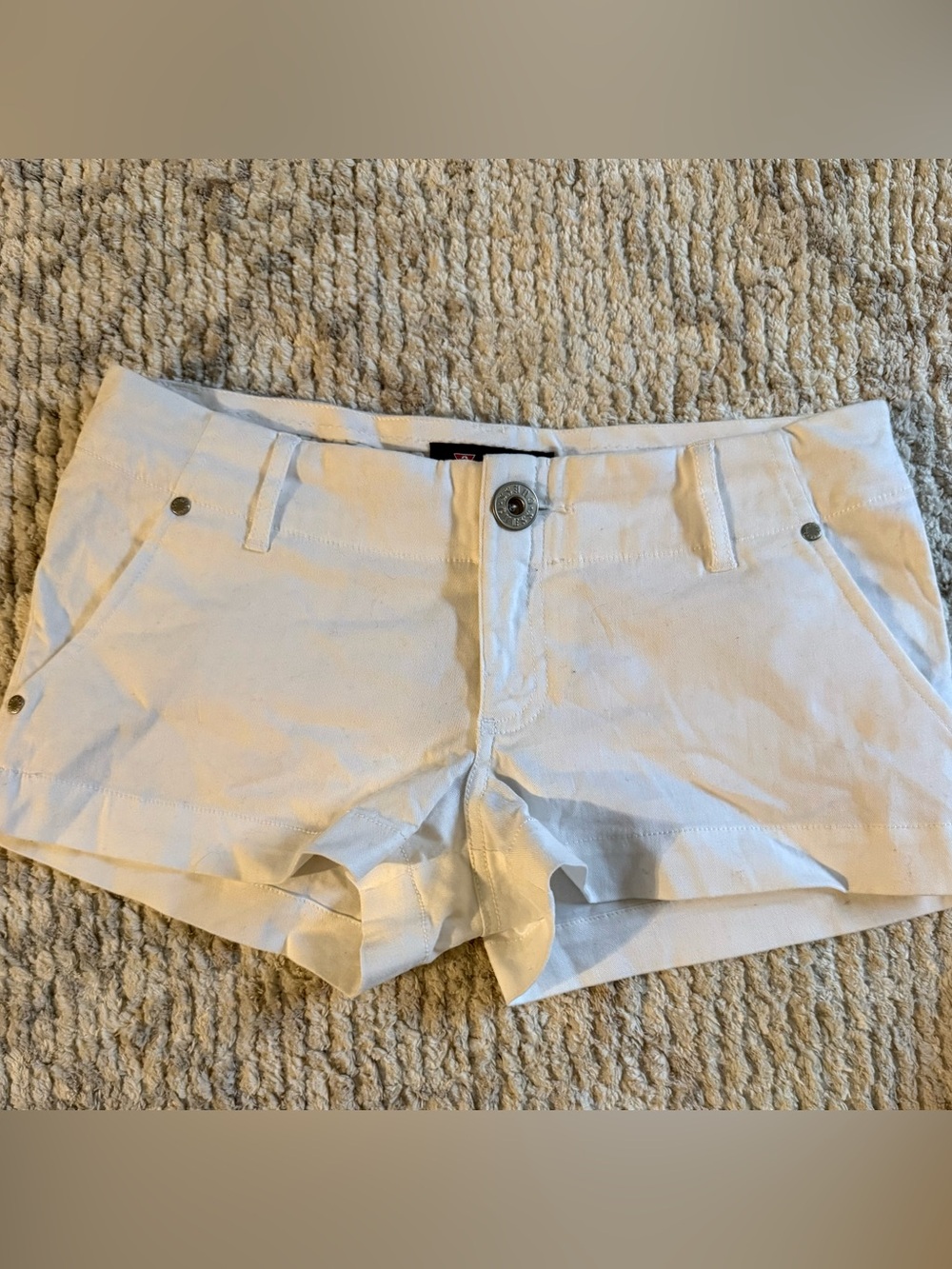 Guess White Low-Rise Denim Shorts